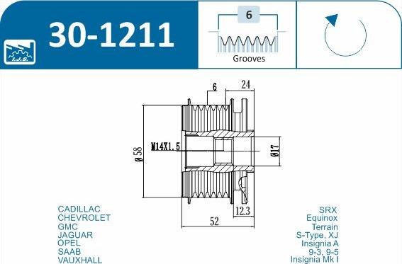 IJS GROUP 30-1211 - Piedziņas skriemelis, Ģenerators ps1.lv