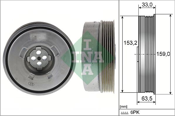 INA 544 0501 10 - Piedziņas skriemelis, Kloķvārpsta ps1.lv