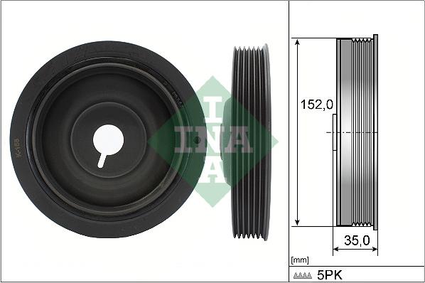 INA 544 0054 10 - Piedziņas skriemelis, Kloķvārpsta ps1.lv