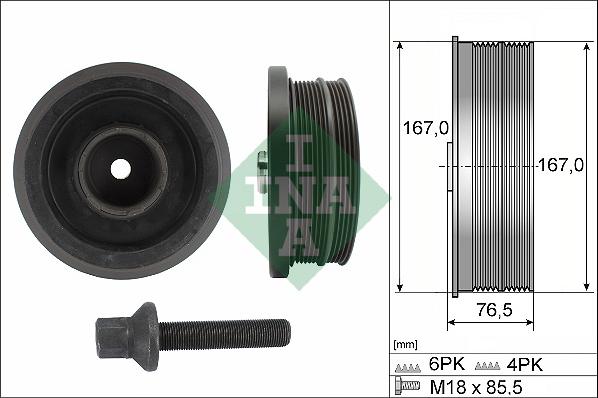 INA 544 0082 20 - Piedziņas skriemelis, Kloķvārpsta ps1.lv