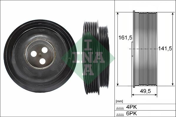 INA 544 0166 10 - Piedziņas skriemelis, Kloķvārpsta ps1.lv