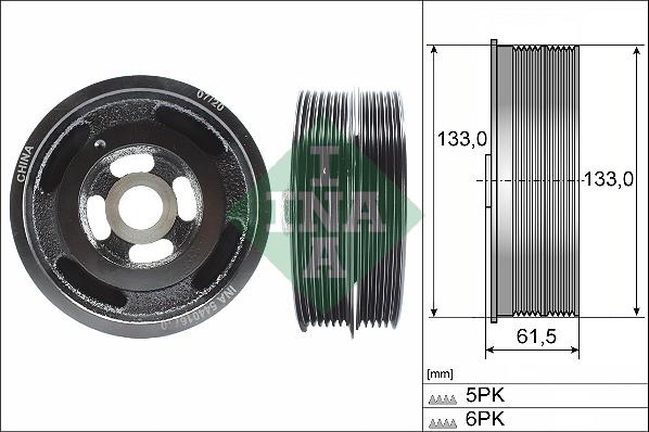 INA 544 0167 10 - Piedziņas skriemelis, Kloķvārpsta ps1.lv