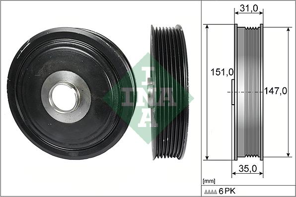 INA 544 0110 10 - Piedziņas skriemelis, Kloķvārpsta ps1.lv