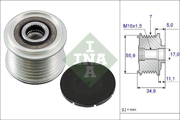 INA 535 0083 10 - Piedziņas skriemelis, Ģenerators ps1.lv