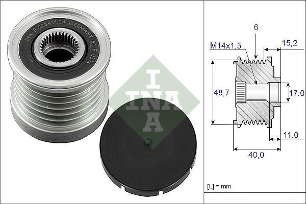 INA 535 0038 10 - Piedziņas skriemelis, Ģenerators ps1.lv