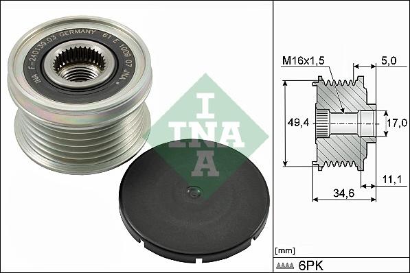 INA 535 0155 10 - Piedziņas skriemelis, Ģenerators ps1.lv