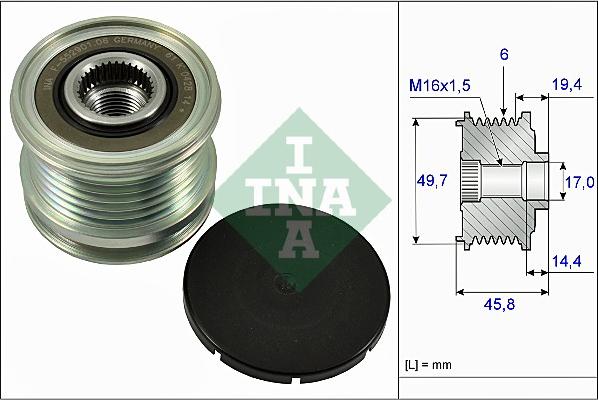 INA 535 0168 10 - Piedziņas skriemelis, Ģenerators ps1.lv