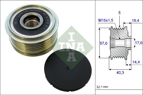 INA 535 0187 10 - Piedziņas skriemelis, Ģenerators ps1.lv