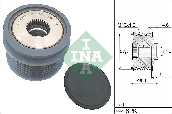 INA 535 0364 10 - Piedziņas skriemelis, Ģenerators ps1.lv