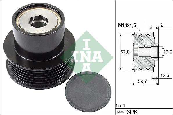 INA 535 0288 10 - Piedziņas skriemelis, Ģenerators ps1.lv