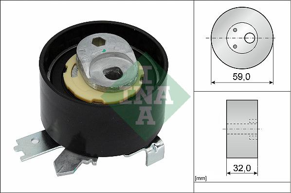 INA 531 0965 10 - Spriegotājrullītis, Gāzu sadales mehānisma piedziņas siksna ps1.lv