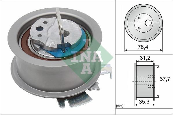 INA 531 0565 30 - Spriegotājrullītis, Gāzu sadales mehānisma piedziņas siksna ps1.lv