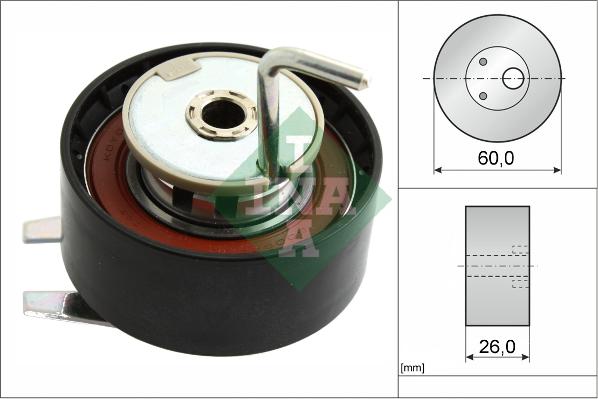 INA 531 0578 10 - Spriegotājrullītis, Gāzu sadales mehānisma piedziņas siksna ps1.lv