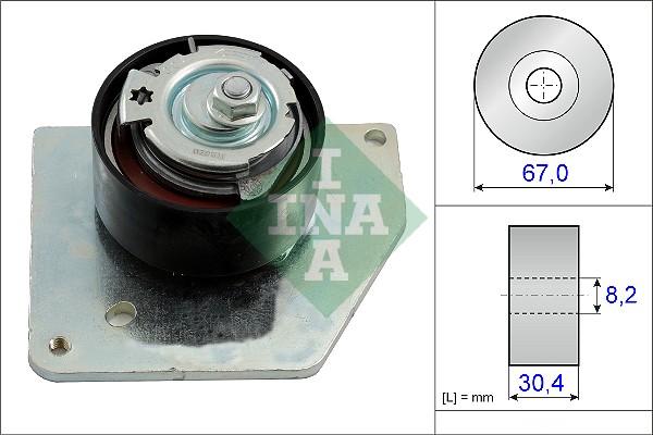 INA 531 0858 10 - Spriegotājrullītis, Gāzu sadales mehānisma piedziņas siksna ps1.lv