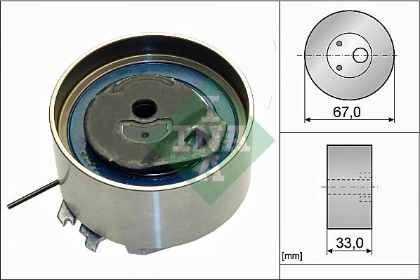 INA 531 0869 10 - Spriegotājrullītis, Gāzu sadales mehānisma piedziņas siksna ps1.lv