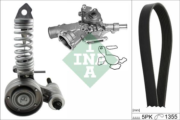 INA 529 0297 30 - Ūdenssūknis + ķīļrievu siksnas komplekts ps1.lv