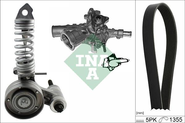 INA 529 0297 31 - Ūdenssūknis + ķīļrievu siksnas komplekts ps1.lv