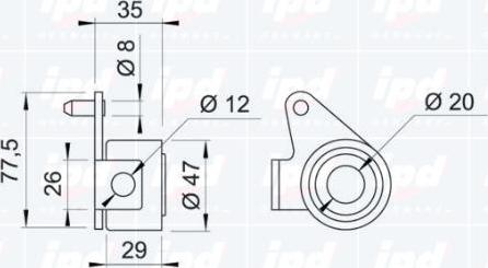 IPD 14-0600 - Spriegotājrullītis, Gāzu sadales mehānisma piedziņas siksna ps1.lv