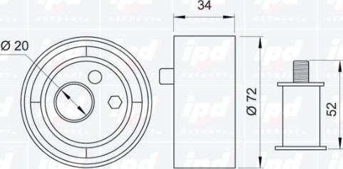 IPD 14-0060 - Spriegotājrullītis, Gāzu sadales mehānisma piedziņas siksna ps1.lv