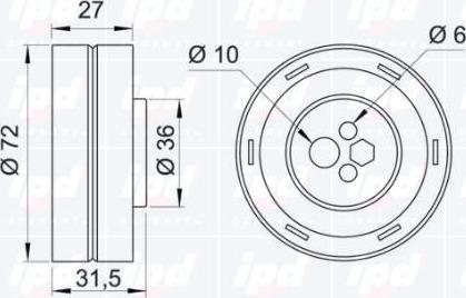 IPD 14-0118 - Spriegotājrullītis, Gāzu sadales mehānisma piedziņas siksna ps1.lv