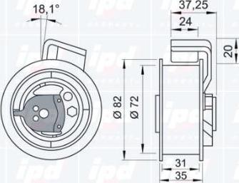 IPD 14-0259 - Spriegotājrullītis, Gāzu sadales mehānisma piedziņas siksna ps1.lv