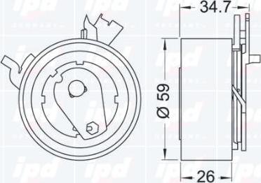 IPD 14-1032 - Spriegotājrullītis, Gāzu sadales mehānisma piedziņas siksna ps1.lv