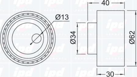 IPD 15-3100 - Spriegotājrullītis, Gāzu sadales mehānisma piedziņas siksna ps1.lv