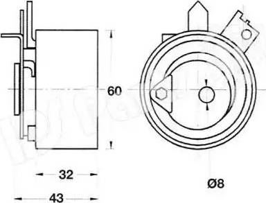 IPS Parts ITB-6123 - Spriegotājrullītis, Gāzu sadales mehānisma piedziņas siksna ps1.lv