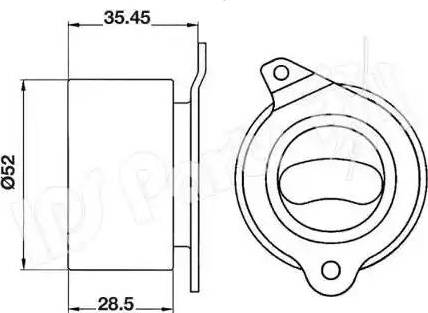 IPS Parts ITB-6308 - Spriegotājrullītis, Gāzu sadales mehānisma piedziņas siksna ps1.lv