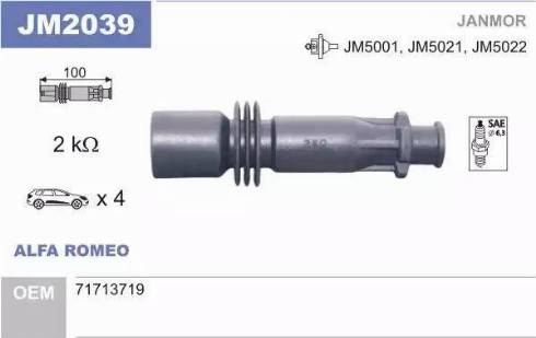 Janmor JM2039 - Kontaktspraudnis, Aizdedzes spole ps1.lv