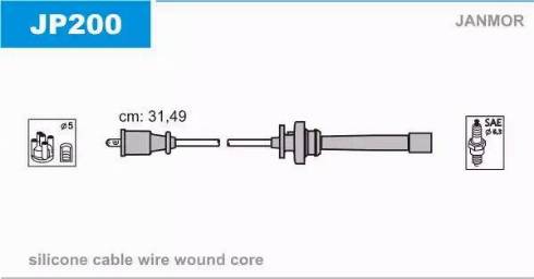 Janmor JP200 - Augstsprieguma vadu komplekts ps1.lv