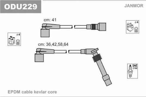 Janmor ODU229 - Augstsprieguma vadu komplekts ps1.lv