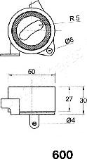 Japanparts BE-600 - Siksnas spriegotājs, Zobsiksna ps1.lv