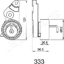 Japanparts BE-333 - Siksnas spriegotājs, Zobsiksna ps1.lv