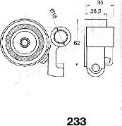 Japanparts BE-233 - Siksnas spriegotājs, Zobsiksna ps1.lv