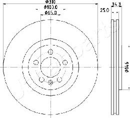 Japanparts DI-0900 - Bremžu diski ps1.lv