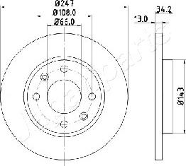 Japanparts DI-0630 - Bremžu diski ps1.lv