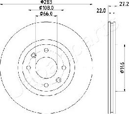 Japanparts DI-0626 - Bremžu diski ps1.lv