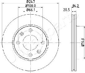 Japanparts DI-0628 - Bremžu diski ps1.lv