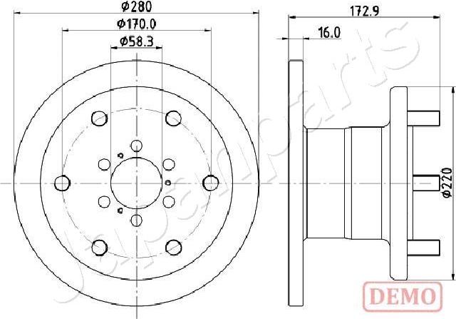 Japanparts DI-0255C - Bremžu diski ps1.lv