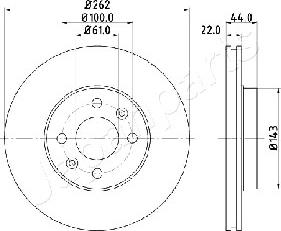 Japanparts DI-0709 - Bremžu diski ps1.lv