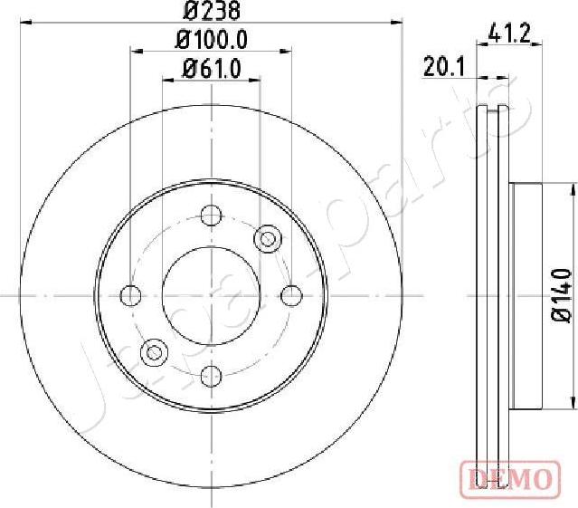 Japanparts DI-0708C - Bremžu diski ps1.lv