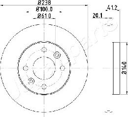 Japanparts DI-0708 - Bremžu diski ps1.lv