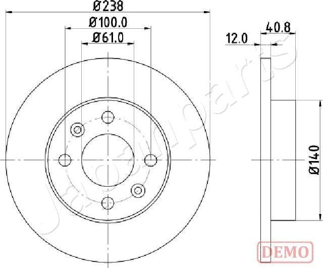 Japanparts DI-0714C - Bremžu diski ps1.lv