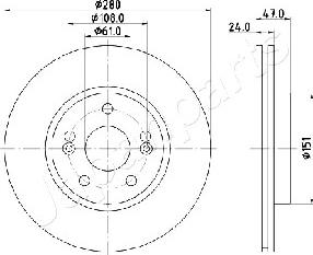 Japanparts DI-0711 - Bremžu diski ps1.lv