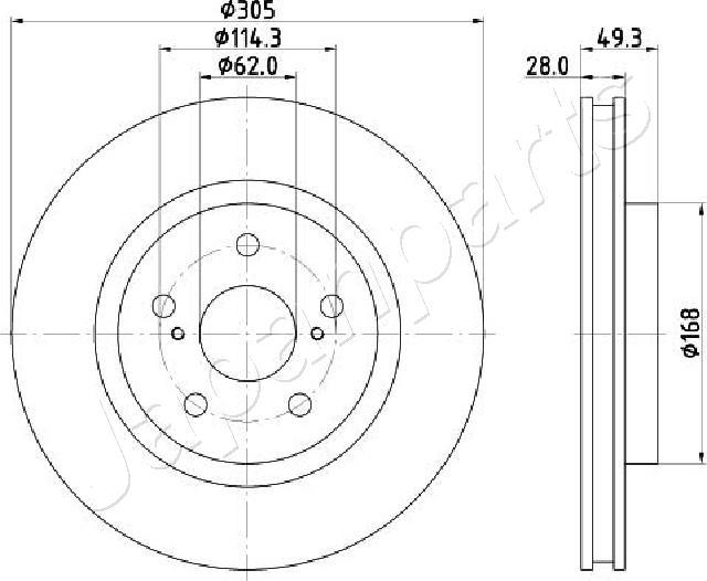 Japanparts DI-2055C - Bremžu diski ps1.lv