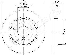 Japanparts DP-0100 - Bremžu diski ps1.lv