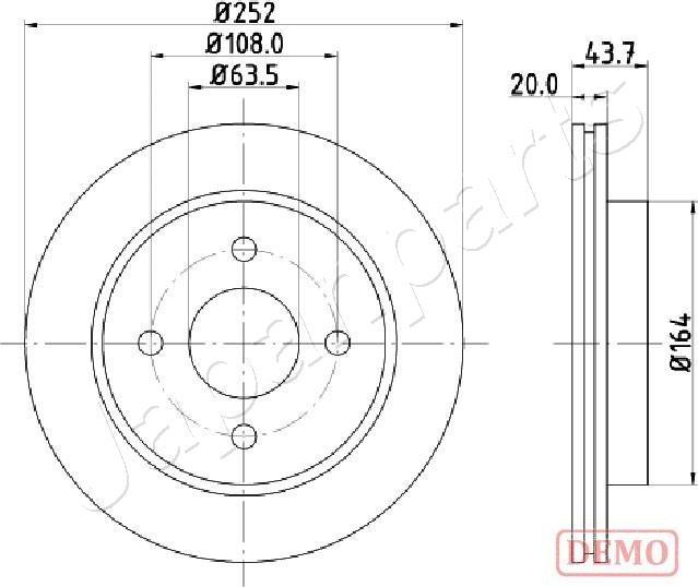 Japanparts DP-0308C - Bremžu diski ps1.lv