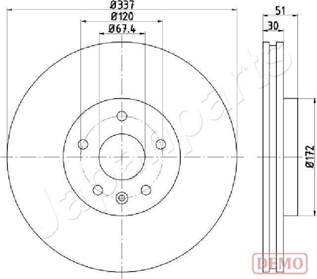 Japanparts DP-0323C - Bremžu diski ps1.lv