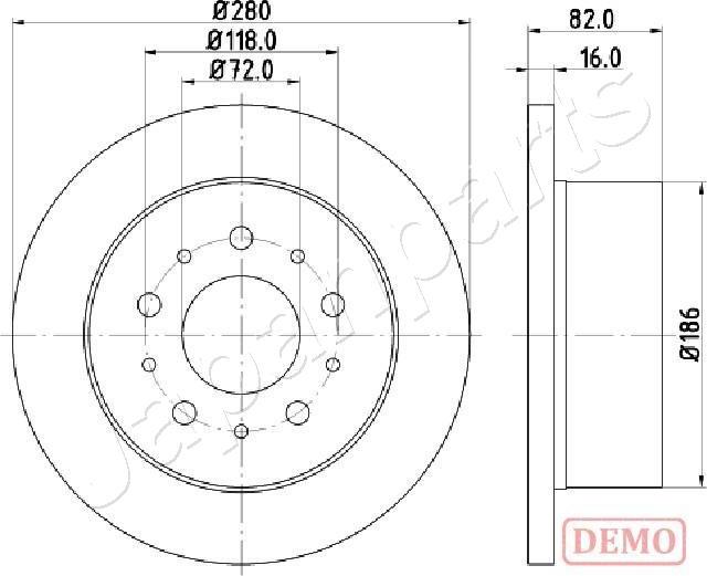 Japanparts DP-0216C - Bremžu diski ps1.lv